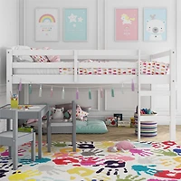 DHP Milton Junior Twin Size Wooden Loft Bed for Kids
