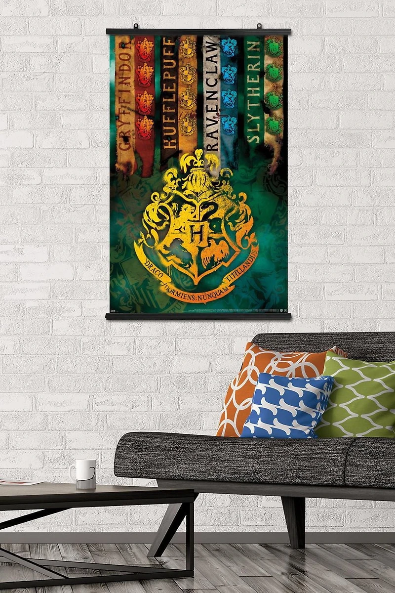 The Wizarding World: Harry Potter - House Crests Wall Poster, 14.725" x 22.375"