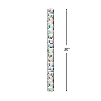 Papier d'emballage réversible de Noël – Hallmark (Village en hiver et motif écossais vert)