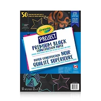 Papier construction Crayola Project de première qualité Noir - 50 feuilles Papier construction de première qualité