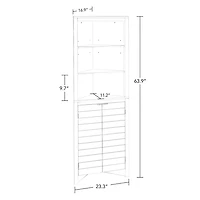 Madison Collection Maison RiverRidge® Grande Armoire d'angle, 16,88 po. (long) x 23,31 po. (larg)x 63,88 po. (haut), gris