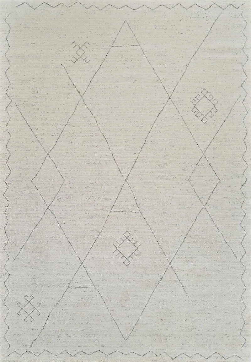 Tapis d'interieur abstrait Rug Branch Casa, beige creme, boheme - Salon, chambre, salle a manger et cuisine<br>