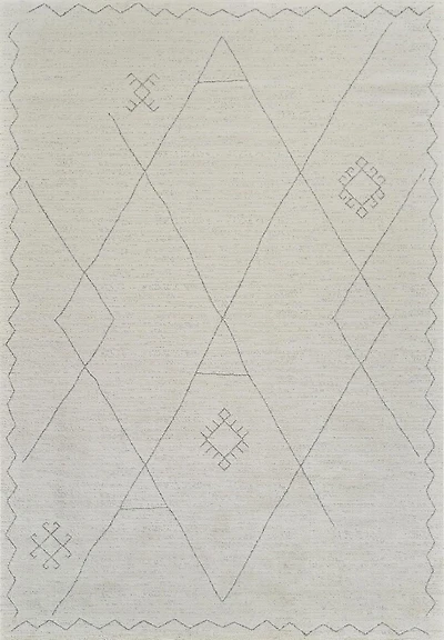 Tapis d'interieur abstrait Rug Branch Casa, beige creme, boheme - Salon, chambre, salle a manger et cuisine<br>