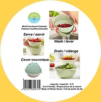 Ensemble passoire et bol multi-usages écologique Sunwealth de 4,7 L. Idéal pour pique-niquer,filtrer,mélanger,couvrir