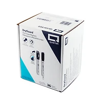 Marqueurs Effaçables à Sec Quartet DryGuard Avec Gomme, Pointe Biseautée, Encre Noire, Paquet De 36
