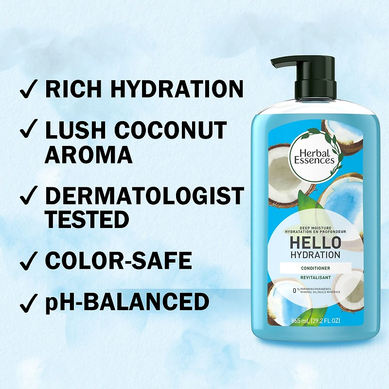 Revitalisant hydratation en profondeur Herbal Essences Hello Hydration 865 mL