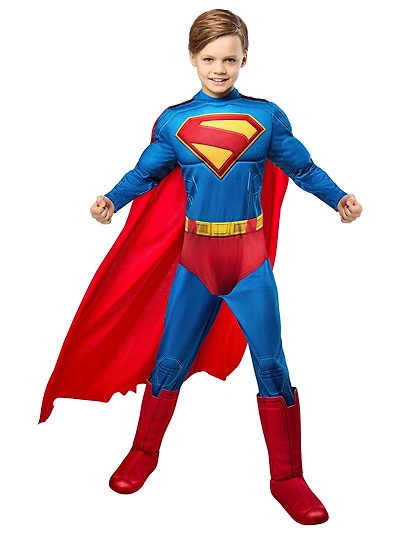 Costume Deluxe Superman avec Poitrine Musclée du Film Superman pour Enfants par Rubies, Garçons