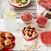 Contenants pour la conservation des aliments, petits bols Rubbermaid TakeAlongs à emporter, 760 ml (3,2 tasses), couvercles rouges Paq. de 4