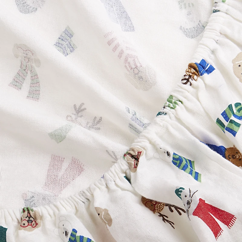Holiday Time 3-Piece Holiday Friends Flannel Sheet Set, Twin