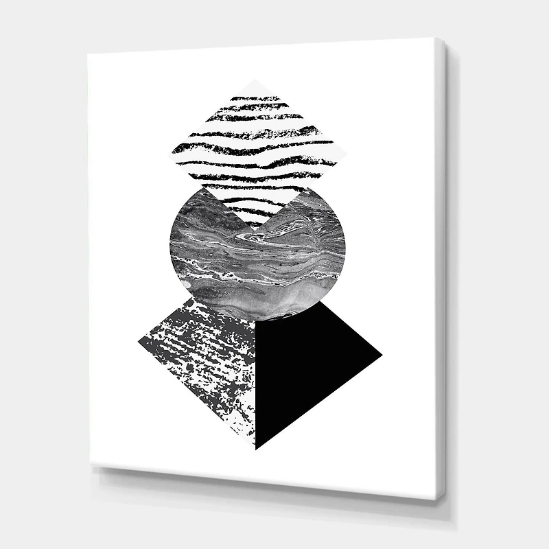 Designart Feuille de palmier tropical avec des formes géométriques abstraites I Art mural sur toile