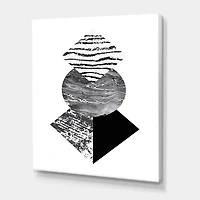 Designart Feuille de palmier tropical avec des formes géométriques abstraites I Art mural sur toile