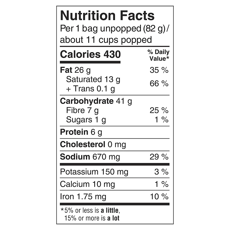 Orville Redenbacher Popcorn - Microwave Buttery (6 bags, 82g), Non-GMO, whole grain microwave popcorn with a high source of fibre and gluten free