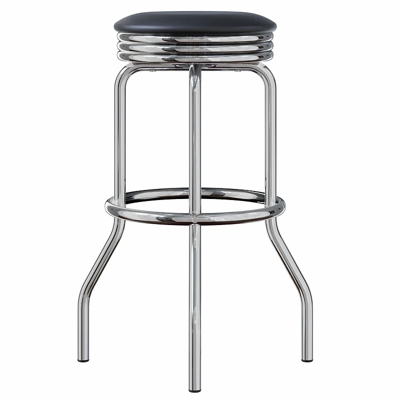 Tabourets à siège pivotant Winsome Summit, ensemble de 2 pièces, noir et chrome