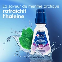 Rince-bouche blanchissant Crest3DWhite Fraîcheur, prévient les taches de surface, tue des millions de germes responsables de la mauvaise haleine, sans alcool, saveur Menthe arctique, 946mL (32ozliq.) 946ML