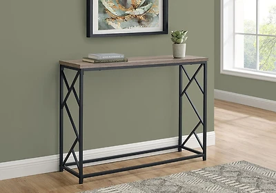 Monarch Specialties Table D'appoint, Console, Entrée, Étroit, Sofa, Salon, Chambre À Coucher, Métal, Stratifié, Brun, Noir, Contemporain