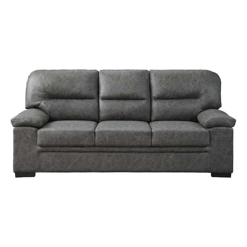 Topline Home Furnishings Sofa, Dark Grey Microfiber