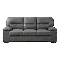 Topline Home Furnishings Sofa, Dark Grey Microfiber