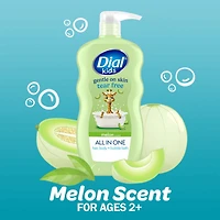 Dial Kids All in One, Hair, Body + Bubble Bath, Melon, 709ml, 1 count, 709 mL