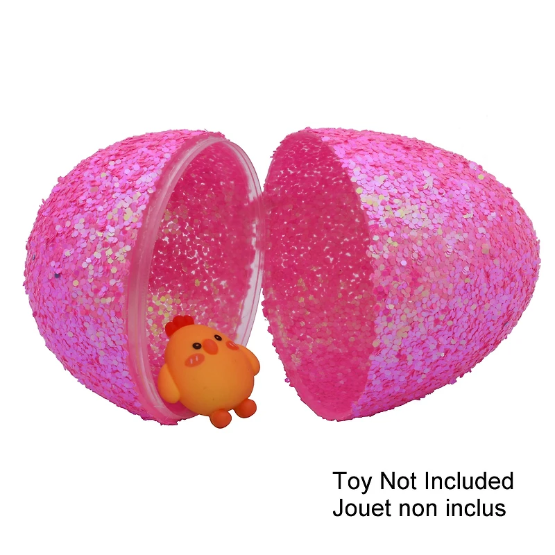 Paquet de six œufs de Pâques en plastique à remplir aux couleurs vives scintillantes de 55 mm de Way To Celebrate