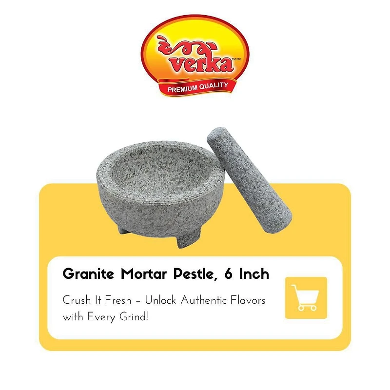 Mortier de granit Verka, 6 pouces