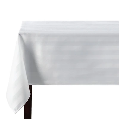 Nappe de table rayée hometrends en microfibre 152,4 cm x 213,4 cm, blanc