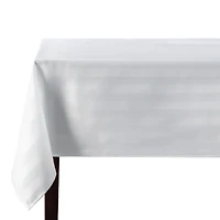 Nappe de table rayée hometrends en microfibre 152,4 cm x 213,4 cm, blanc
