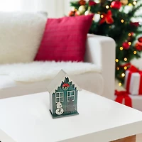 Maison En Bois À Led Avec Bonhomme De Neige (Vert) Et Minuterie