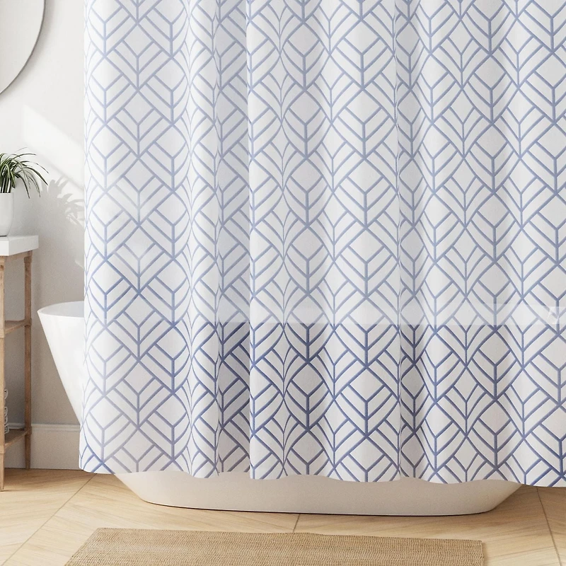 Hometrends Decorative Fabric Shower Curtain with Geometric Designs