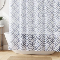 Hometrends Decorative Fabric Shower Curtain with Geometric Designs