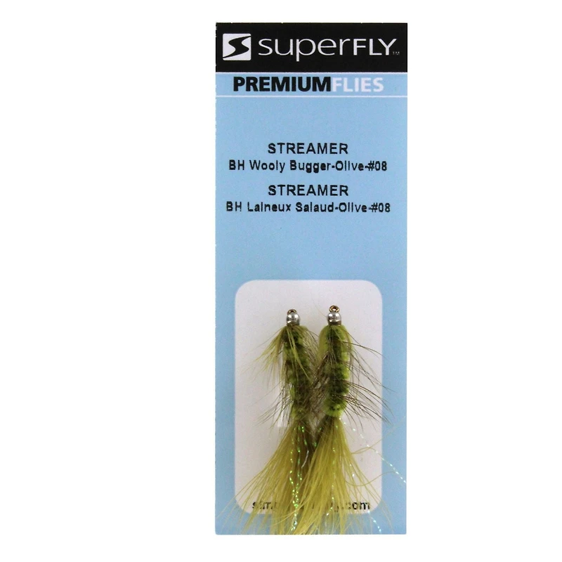 Superfly FLY6319-08P Streamer BH Wooly Bugger Olive #08, They are meant to imitate bait fish