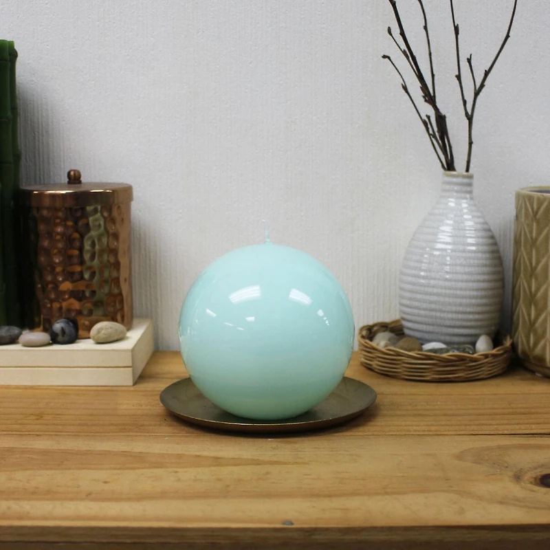 Unscented High Gloss Green Ball Candle