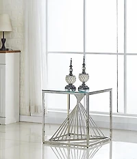 Topline Home Furnishings Table de bout en verre