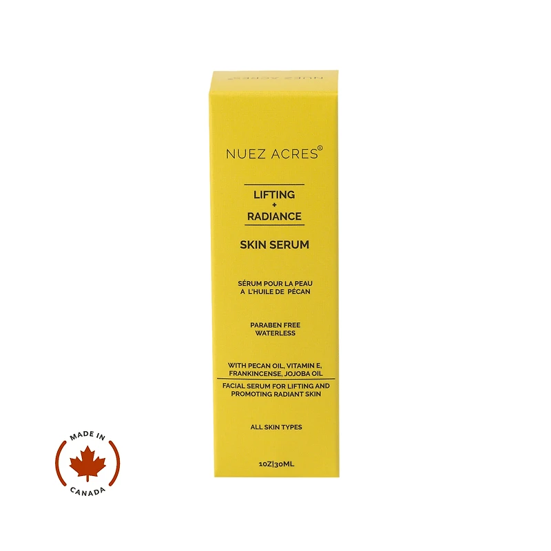 Sérum de Jour Raffermissant Nuez Acres® avec Vitamine E, Huile de Pacane et Jojoba, 30ml Raffermissez et rajeunissez votre peau tout en profitant d'une hydratation 24 heures sur 24 avec le sérum de jour Nuez Acres® à la vitamine E et à l'huile de noix de pécan.