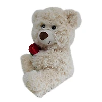 WAY TO CELEBRATE l'ours moyen avec fleur en peluche crème, 9,5 pouces