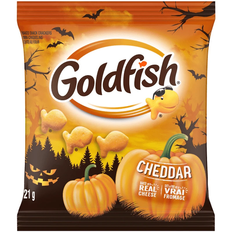 Pepperidge Farm(R) Goldfish(R) Cheddar Crackers, Halloween Multipack LTO (24 x 21g), GF Multipack Halloween LTO
