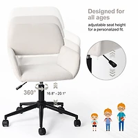 Chaise d'étude pour enfants Homy Casa - Chaise de travail pivotante et réglable en hauteur avec accoudoirs, idéale pour la salle de jeux et les devoirs, tissu beige