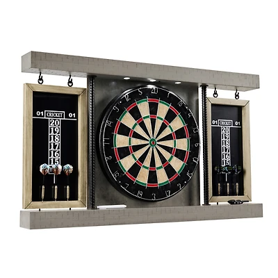 Prescott Bristle Dartboard Cabinet Set, Official Size Dart Board, by Barrington