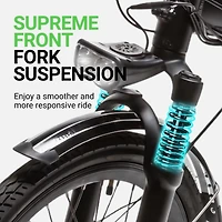 GoPowerBike GoCity Electric Bike | Adult Folding Bike, Weighs Only 46lbs | 50+ Mile Range w/ 5 Pedal-Assist Levels | 20mph Top Speed | Removable Battery | Class 1 and 2 eBike