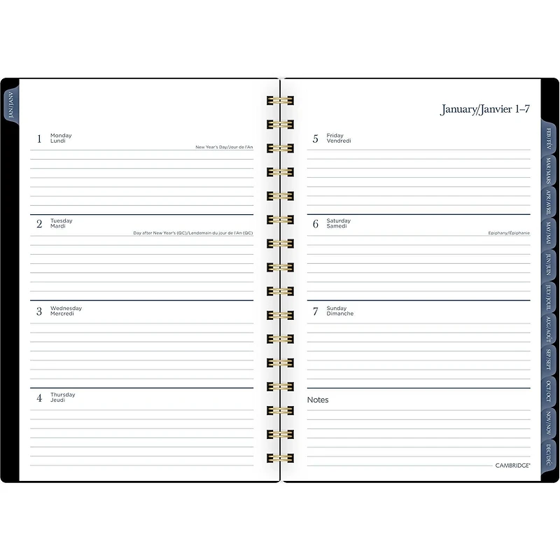 Cambridge Small West Village Dots 2024 Weekly/Monthly Frosted Poly Planner, Weekly/Monthly Planner