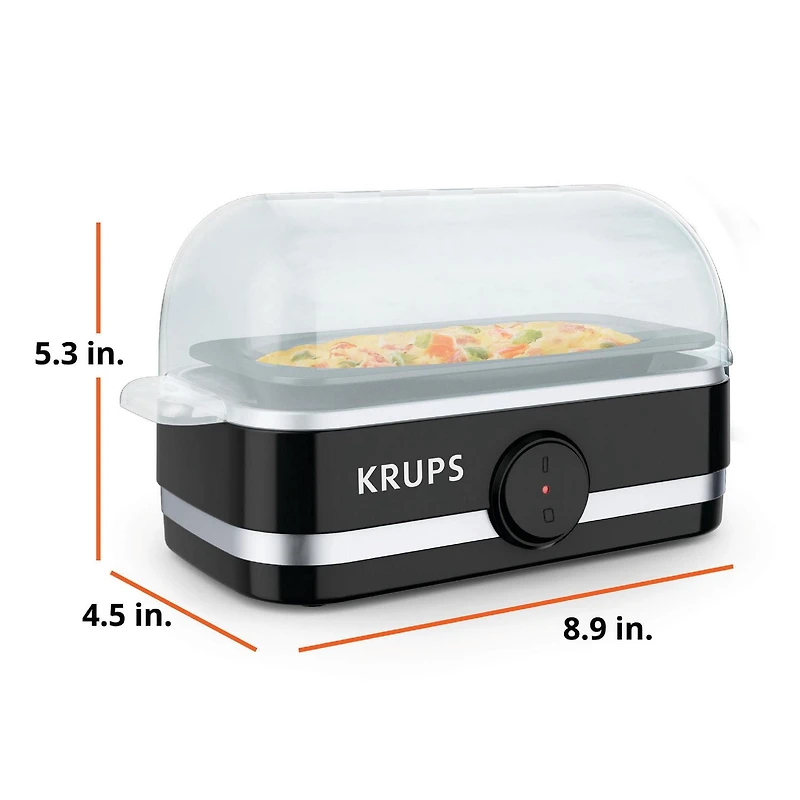 KRUPS Cuiseur À Œufs Électrique Rapide Simply, Capacité De 6 Œufs Pour Œufs Durs, Pochés, Brouillés Ou Omelettes