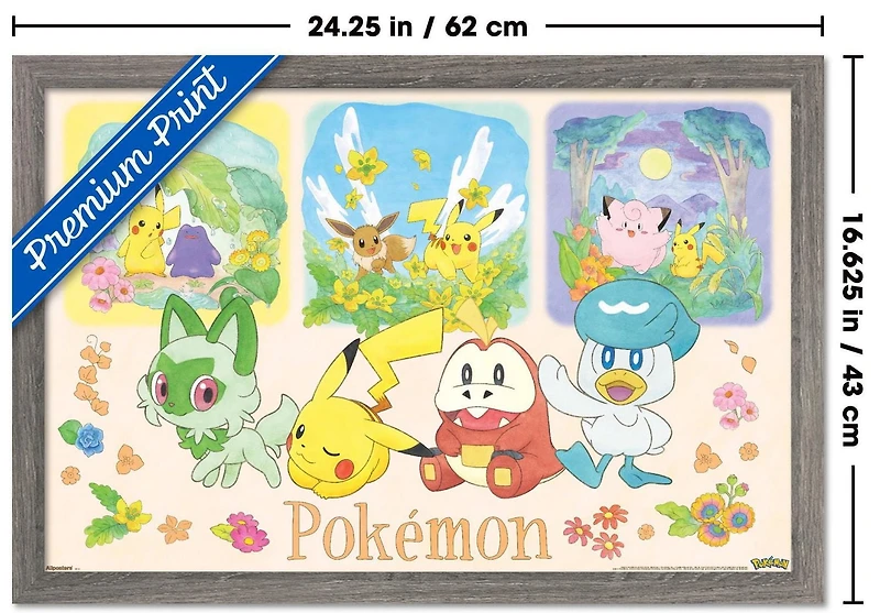 Pokémon: One Scene - Group Wall Poster, 14.725" x 22.375" Framed