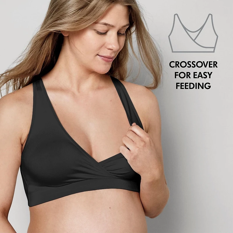 Medela Keep Cool Sleep Bra | Seamless Maternity & Nursing Sleep Bra with Full Back Breathing Zone and Soft Touch fabric. Black | Small, Maternity & Nursing Sleep Bra
