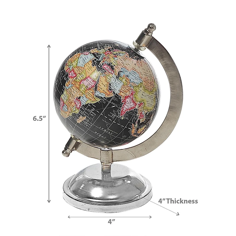 4" Decorative Black Globe With Stand