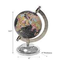 4" Decorative Black Globe With Stand
