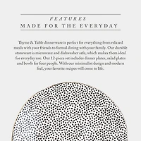 Service de vaisselle 12 pièces Thyme & Table, pois