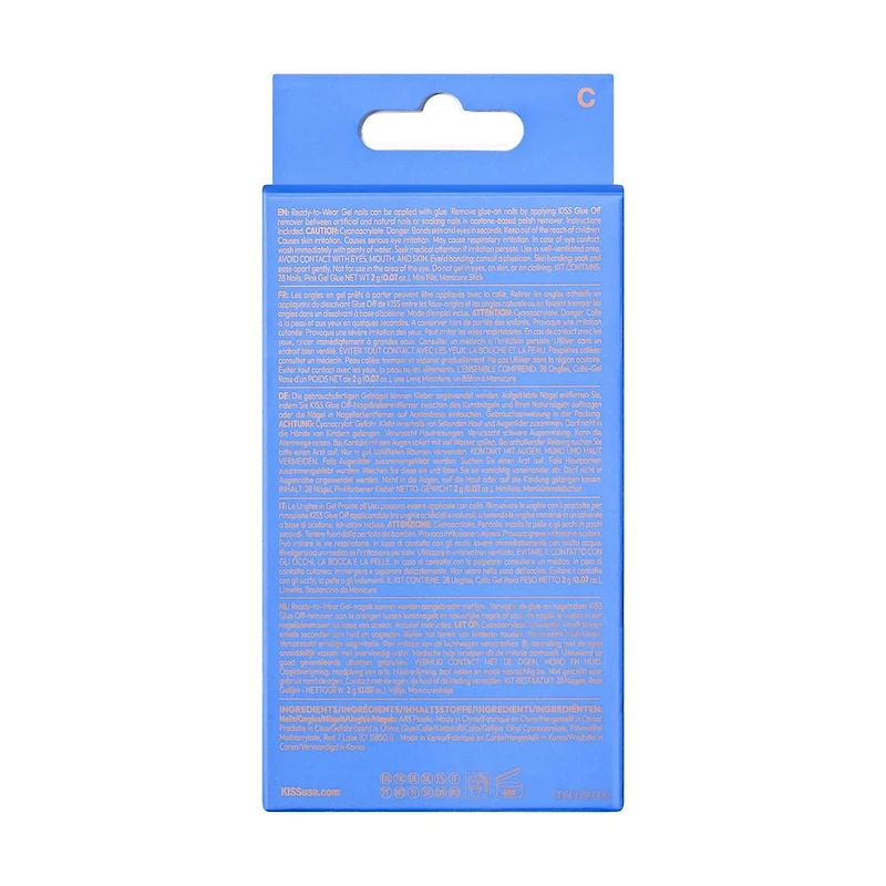 KISS Gel Fantasy Dreamdust, Champagne, Court Carré, 28u. Press-On Falsies, Edgy Wispy