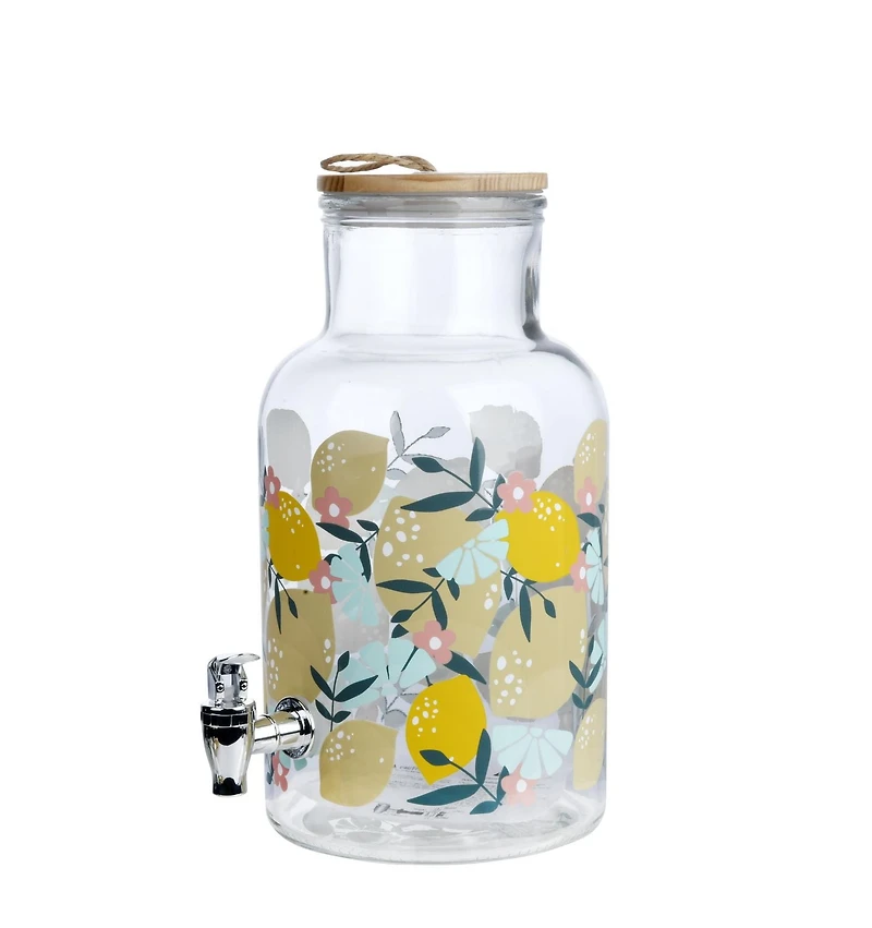 Hometrends Glass Lemon Dispenser,1.2 gallon, 1 piece, Glass Dispenser