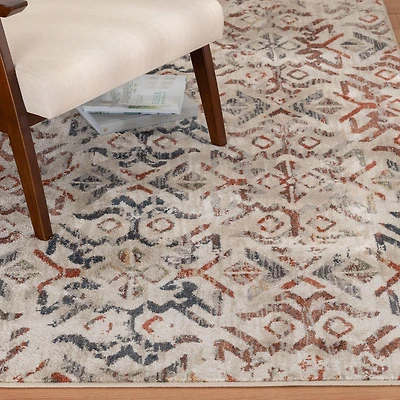 Pescara Navy Blue and Red Woven Area Rug