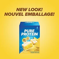 Pure Protein Lemon Cake Bars - 20 g Protein, Low Sugar, Gluten free Snack with Whey Blend, Made in Canada, 6 x 50 g, Lemon cake protein bar