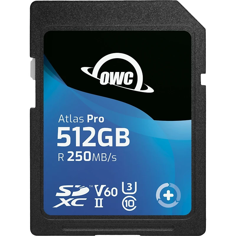 OWC Atlas Pro 512 GB Class 10/UHS-II (U3) V60 SDXC - 1 - 250 MB/s Read - 130 MB/s Write - 3 Year Warranty